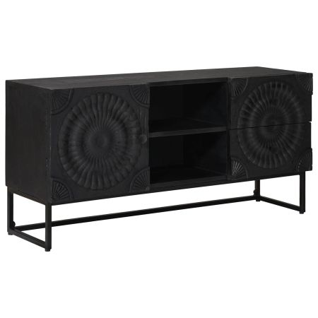 ТВ шкаф с чекмедже с рафт със съхранение Черен 105 x 30 x 54 см