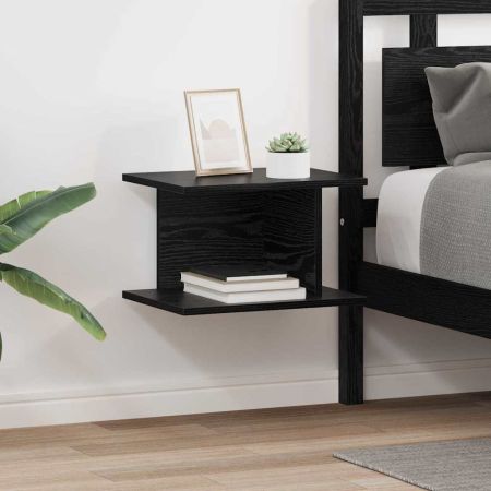 Нощно шкафче 2 pcs Черния дъб 40 x 30 x 25 см Инженерно дърво