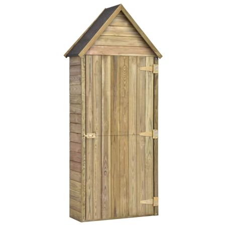 Барака за инструменти с врата, 69,5x32x178 см, импрегниран бор
