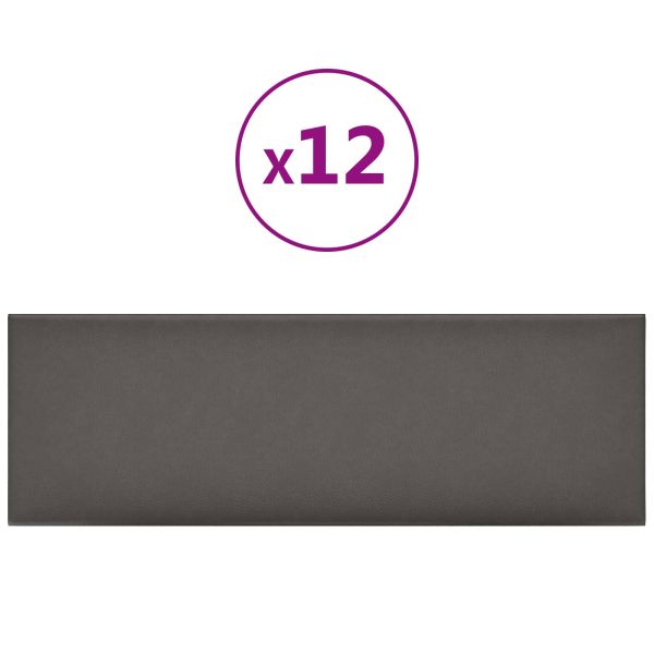 Стенно табло за легло 12 бр. 90 x 30 cm Сив текстил