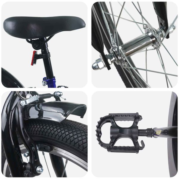 Детски Велосипед 18 инча за 5-7 години Синьо черно