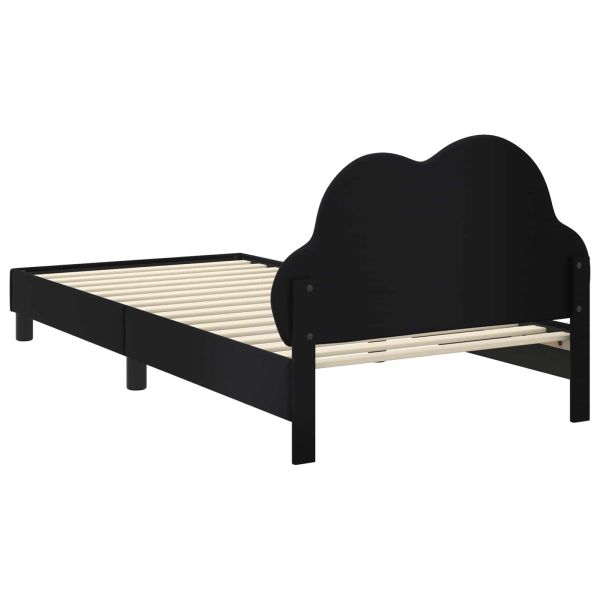 Легло за деца с табла Черно 90 x 190 cm PU