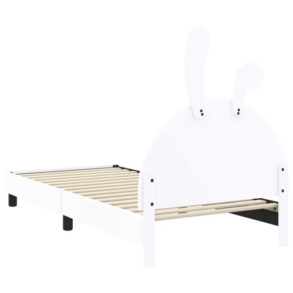Легло за деца с табла Бяло 90 x 200 cm PU