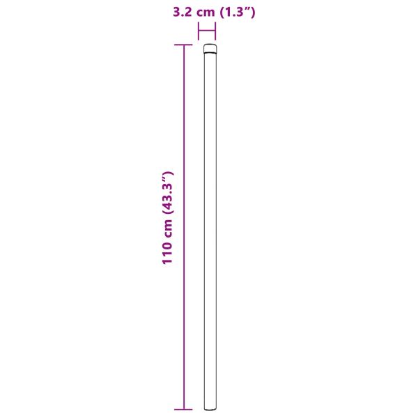 Стълб за ограда. 2 бр. Сребристо 110 cm
