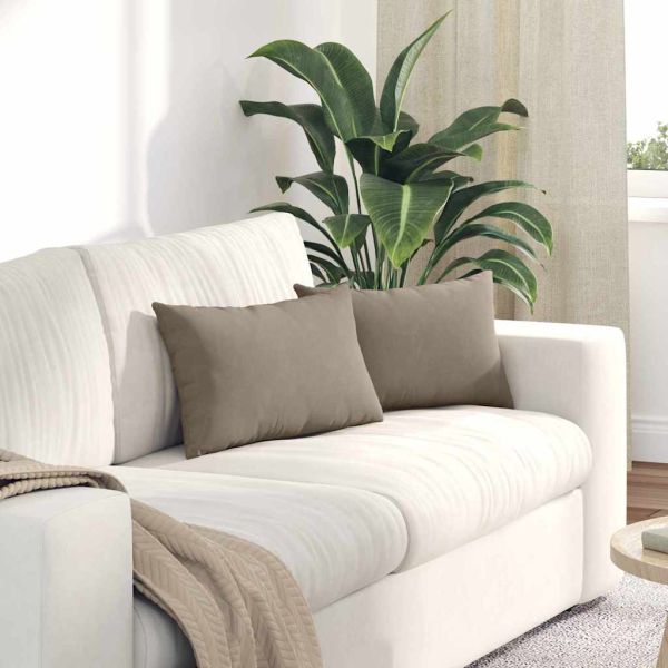 Диван възглавници 2 pcs Таупе 50 x 30 cm текстил