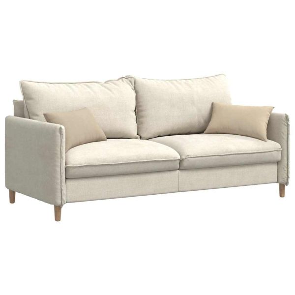 Диван възглавници 2 pcs Крем 50 x 30 cm текстил