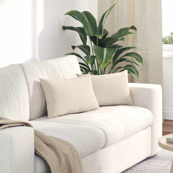 Диван възглавници 2 pcs Бежово 50 x 30 cm текстил