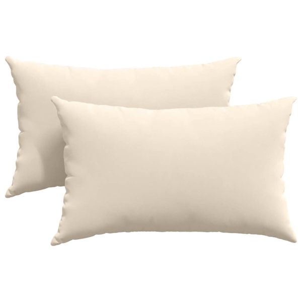 Диван възглавници 2 pcs Бежово 50 x 30 cm текстил