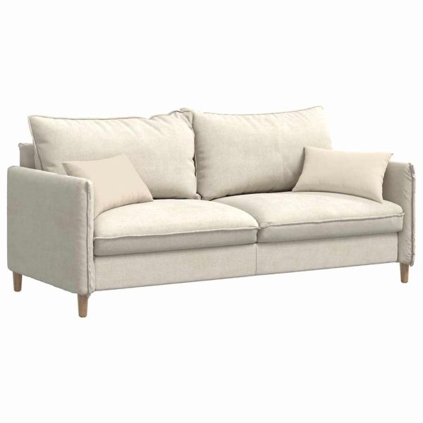Диван възглавници 2 pcs Бежово 50 x 30 cm текстил