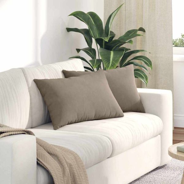 Диван възглавници 2 pcs Таупе 60 x 40 cm текстил