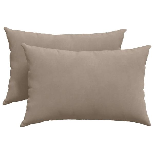 Диван възглавници 2 pcs Таупе 60 x 40 cm текстил