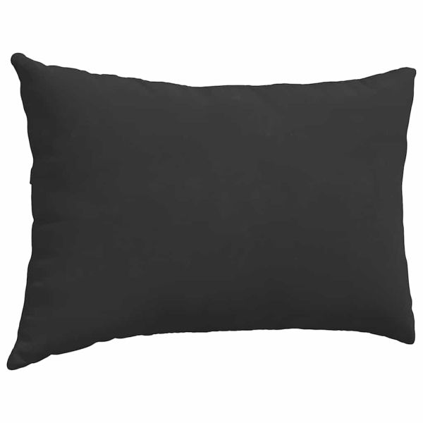 Диван възглавници 2 pcs Черно 60 x 40 cm текстил