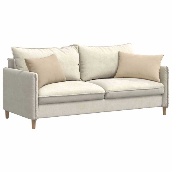 Диван възглавници 2 pcs Крем 60 x 40 cm текстил