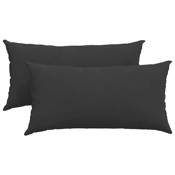 Диван възглавници 2 pcs Черно 80 x 40 cm текстил
