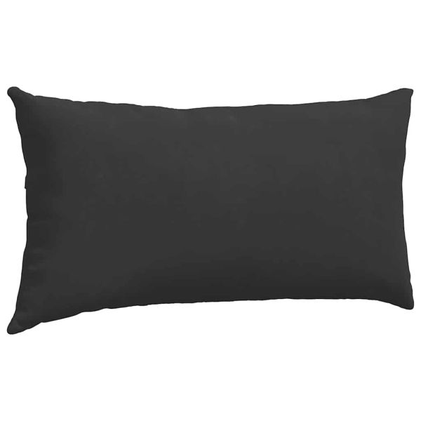 Диван възглавници 2 pcs Черно 80 x 40 cm текстил