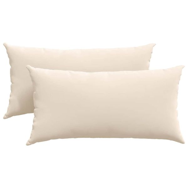 Диван възглавници 2 pcs Бежово 80 x 40 cm текстил