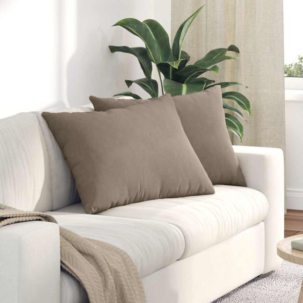 Диван възглавници 2 pcs Таупе 70 x 50 cm текстил