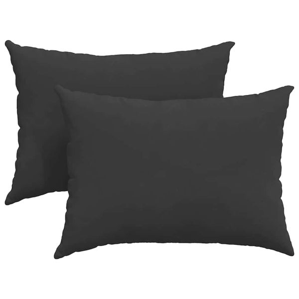 Диван възглавници 2 pcs Черно 70 x 50 cm текстил