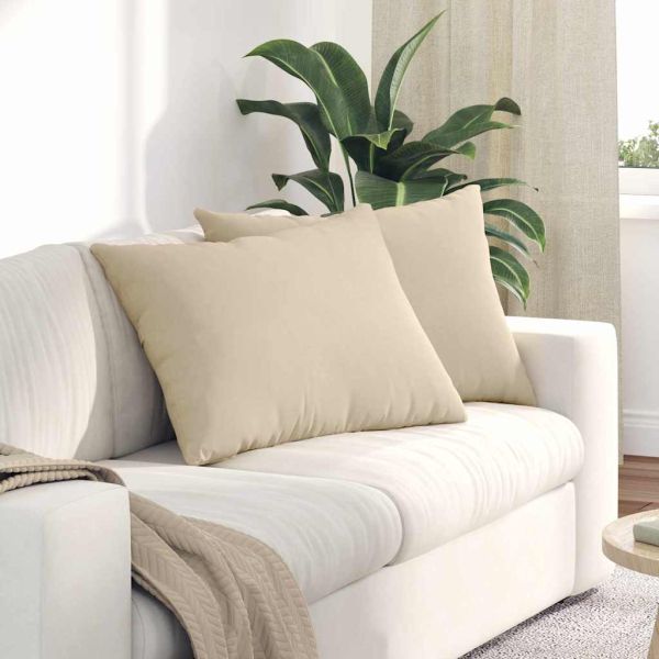 Диван възглавници 2 pcs Крем 70 x 50 cm текстил