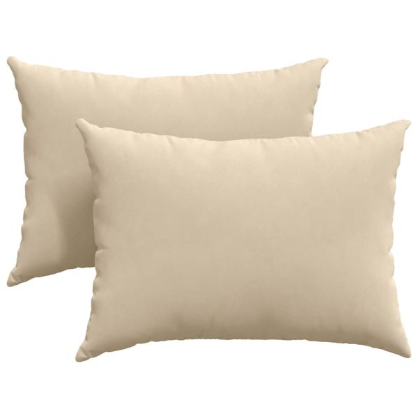 Диван възглавници 2 pcs Крем 70 x 50 cm текстил