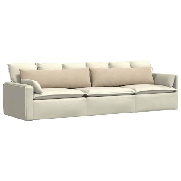 Диван възглавници 2 pcs Крем 145 x 40 см текстил