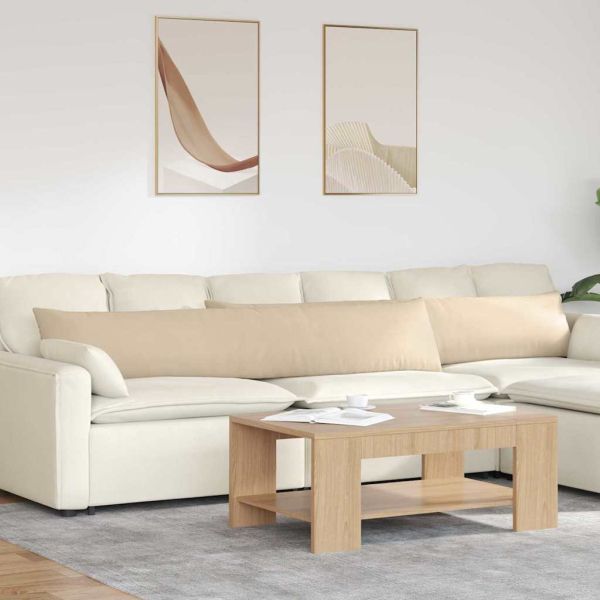 Диван възглавници 2 pcs Крем 200 x 40 см текстил