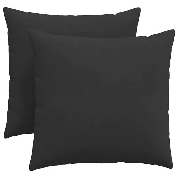 Диван възглавници 2 pcs Черно 45 x 45 cm текстил