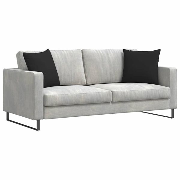 Диван възглавници 2 pcs Черно 45 x 45 cm текстил