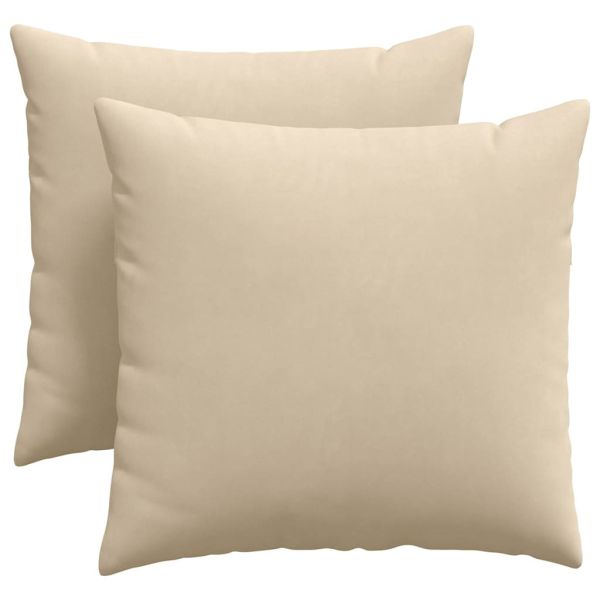 Диван възглавници 2 pcs Крем 45 x 45 cm текстил