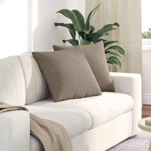 Диван възглавници 2 pcs Таупе 50 x 50 cm текстил