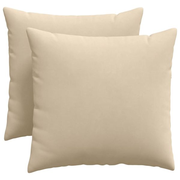 Диван възглавници 2 pcs Крем 50 x 50 cm текстил