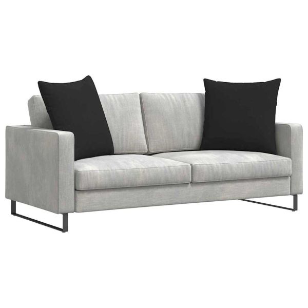 Диван възглавници 2 pcs Черно 60 x 60 cm текстил