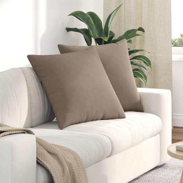 Диван възглавници 2 pcs Таупе 80 x 80 cm текстил