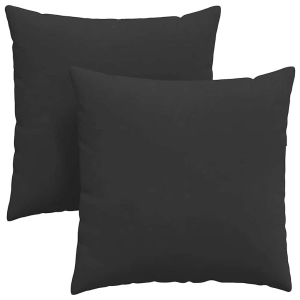 Диван възглавници 2 pcs Черно 80 x 80 cm текстил