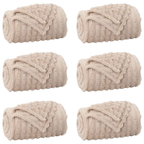 Одеала за хвърляне 6 pcs Бежово 200 x 150 cm Мека вълна