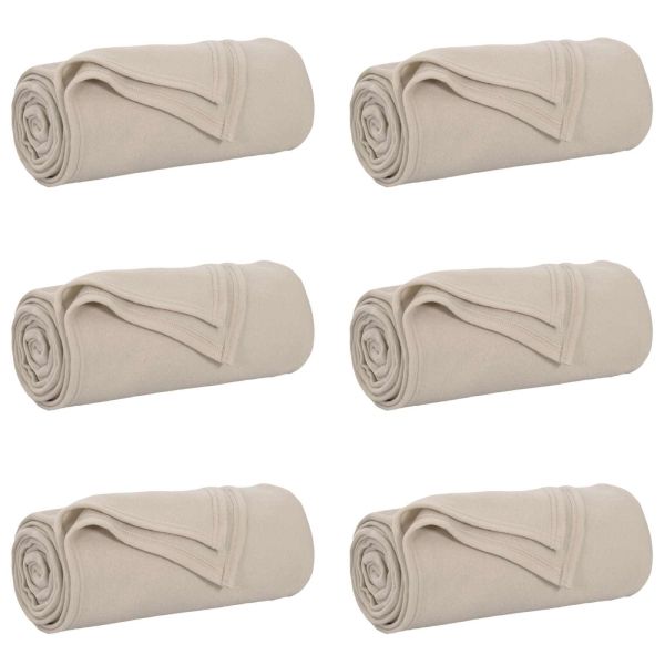 Одеала за хвърляне 6 pcs Бежово 270 x 240 см Мека вълна
