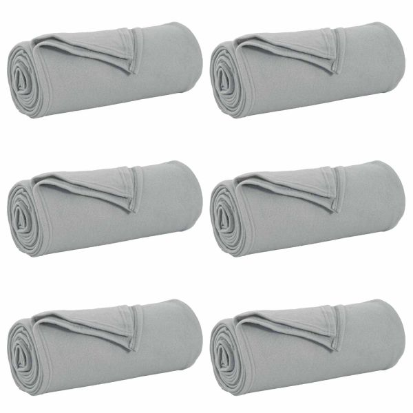 Одеала за хвърляне 6 pcs Сив 240 x 220 cm Мека вълна