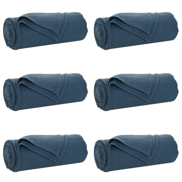Одеала за хвърляне 6 pcs Морски син 240 x 220 cm Мека вълна