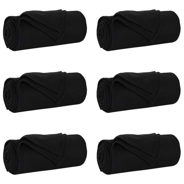Одеала за хвърляне 6 pcs Черно 240 x 220 cm Мека вълна
