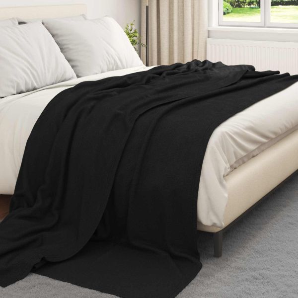 Одеала за хвърляне 6 pcs Черно 240 x 220 cm Мека вълна