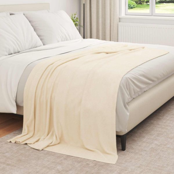 Одеала за хвърляне 6 pcs Крем 210 x 140 см Мека вълна