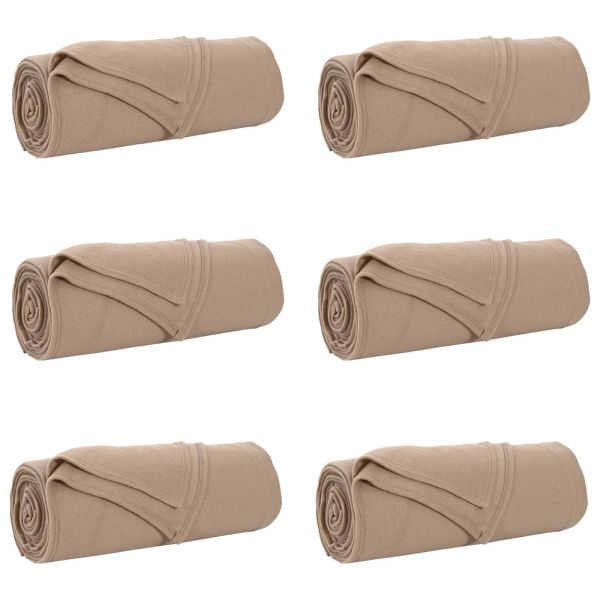 Одеала за хвърляне 6 pcs Камилски 350 x 270 см Мека вълна