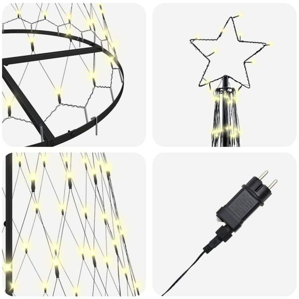 LED Коледна Елха Топло бяло 250 cm Метал