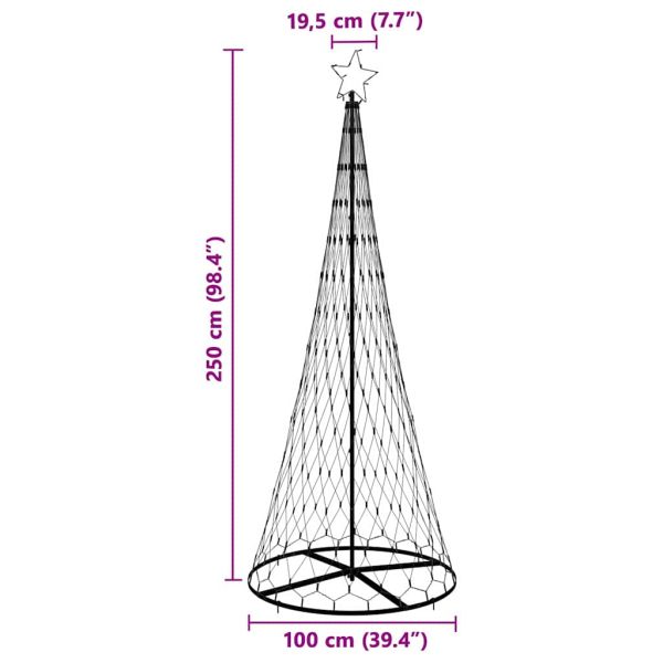LED Коледна Елха Топло бяло 250 cm Метал