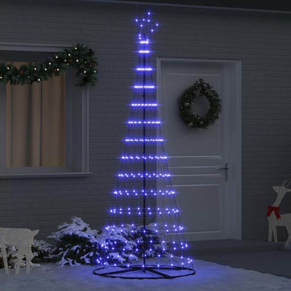 LED Коледна Елха Синьо 250 cm Метал