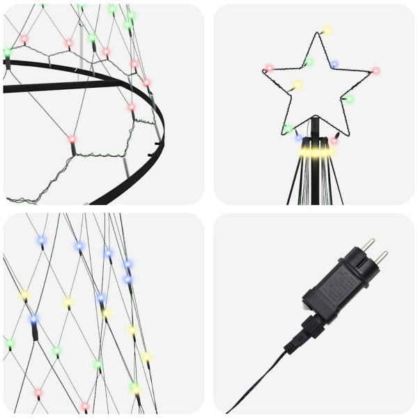 LED Коледна Елха Многоцветен 399 см Метал