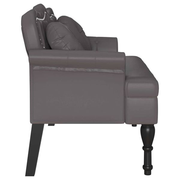 Пейка Честърфилд Сив 120.5 x 65 x 75 см Изкуствена