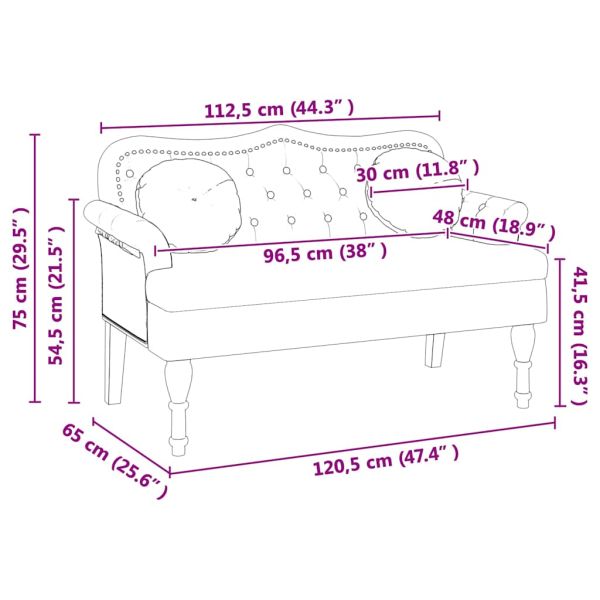 Пейка Честърфилд Капучино 120.5 x 65 x 75 см Изкуствена