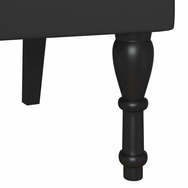 Пейка Честърфилд Черно 120.5 x 65 x 75 см Изкуствена