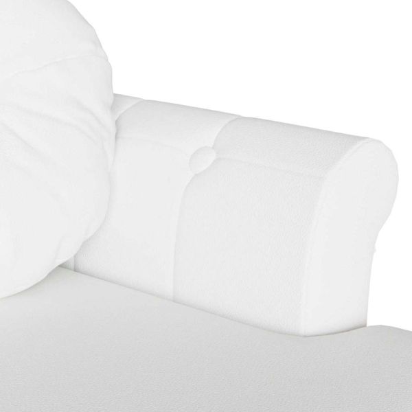 Пейка Честърфилд Бяло 120.5 x 65 x 75 см Изкуствена